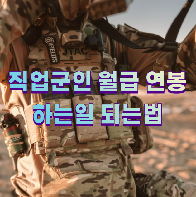 직업군인 월급 연봉 하는일 되는법1