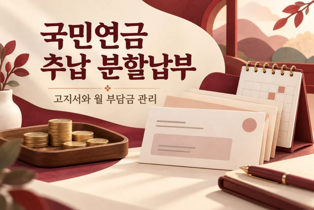 국민연금 추납 분할납부, 고지서와 월 부담금을 확인하는 순서